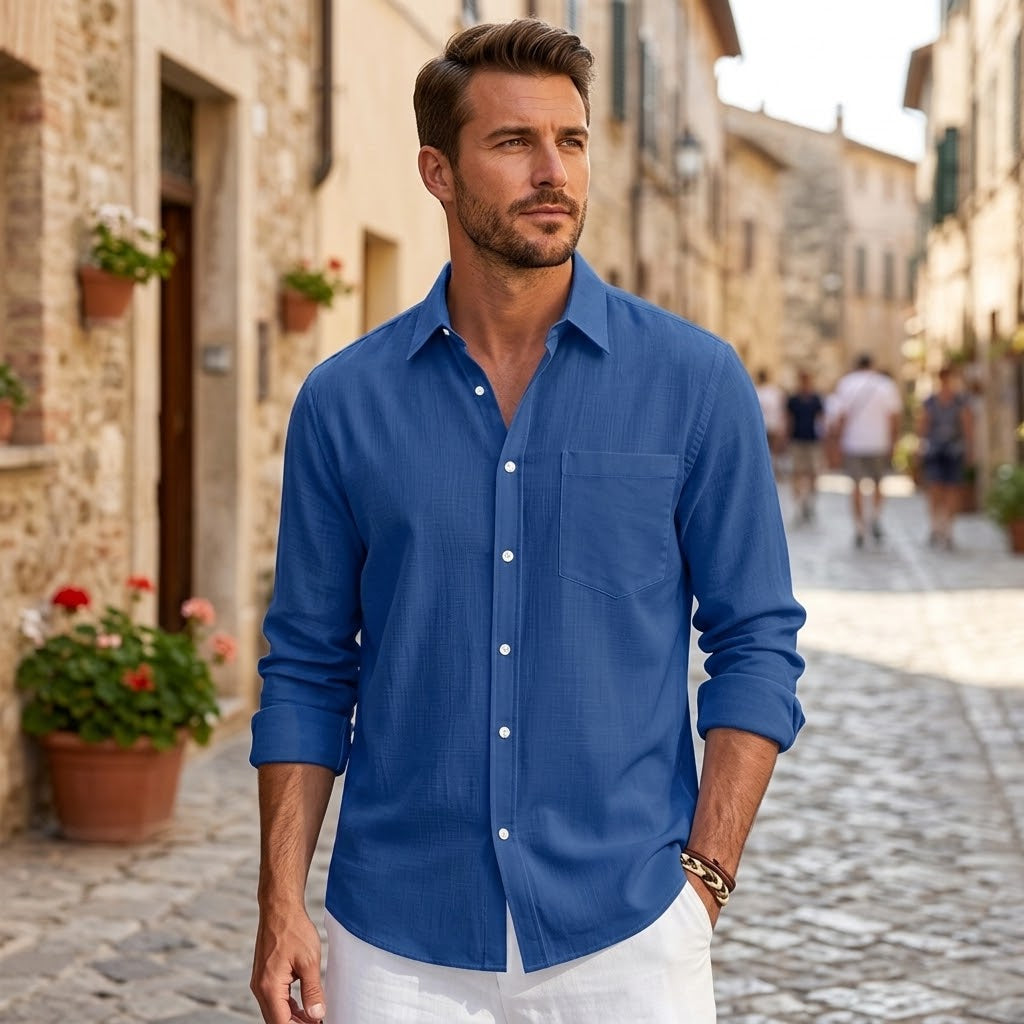 Men's Classic Cotton Linen Shirt