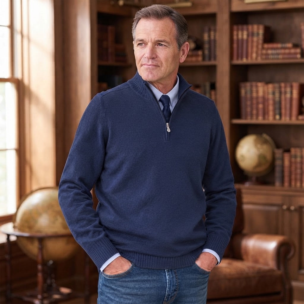 Men's Classic Quarter-Zip Knit Sweater