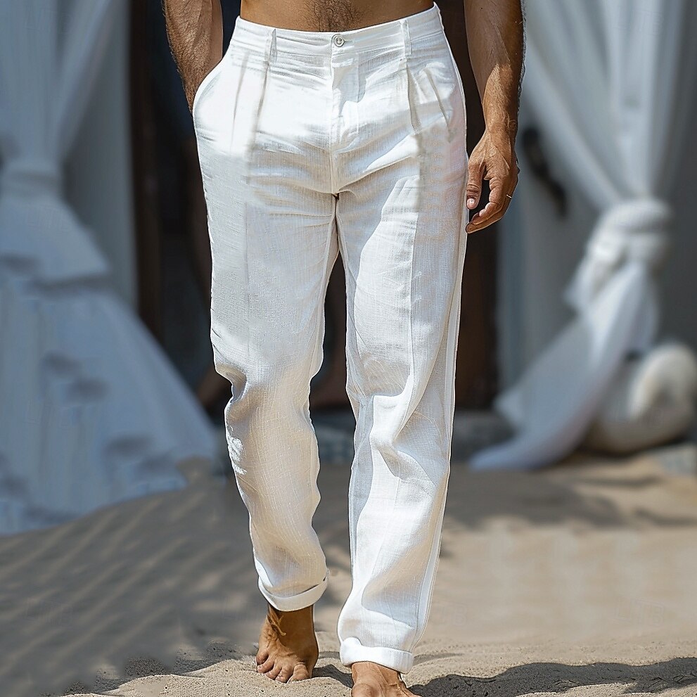 Linen Pants Trousers Summer Pants Front Pocket
