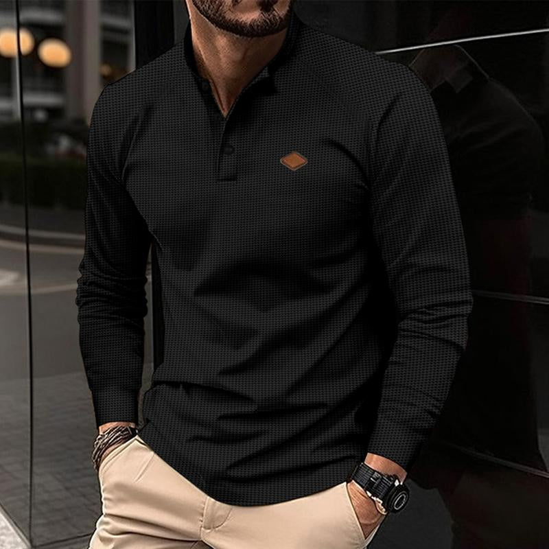 Männer lässig Waffel Henley Kragen Raglan Langarm T-Shirt