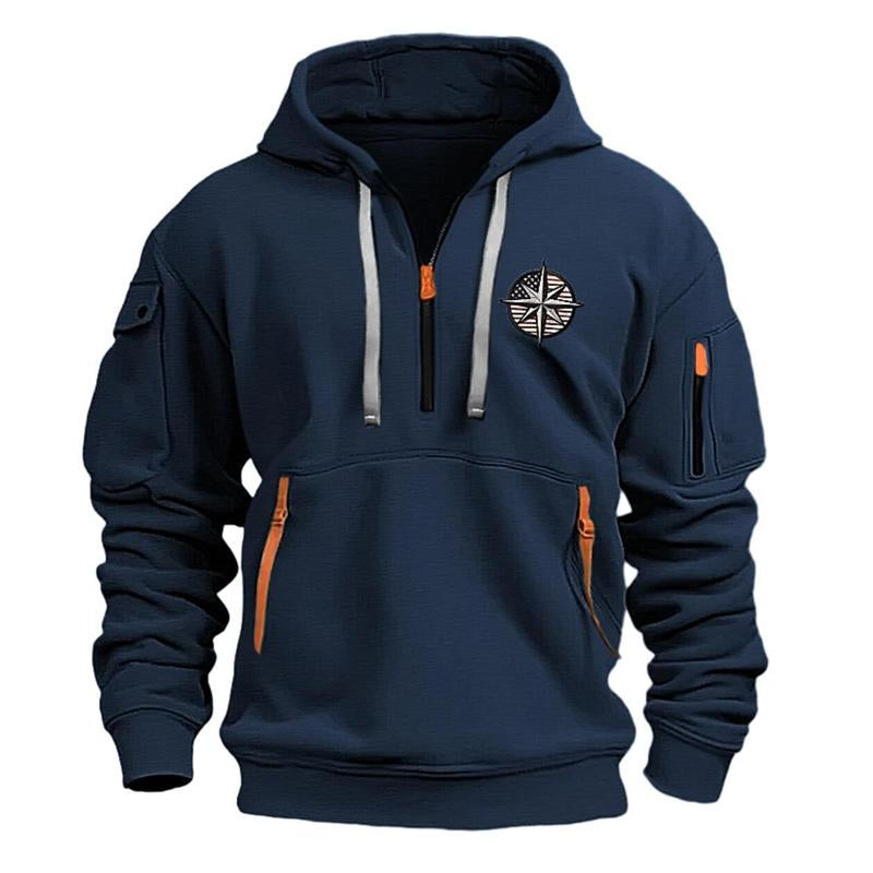 Men's Casual Sports Multi-Zip Hoodie product photo, view 3