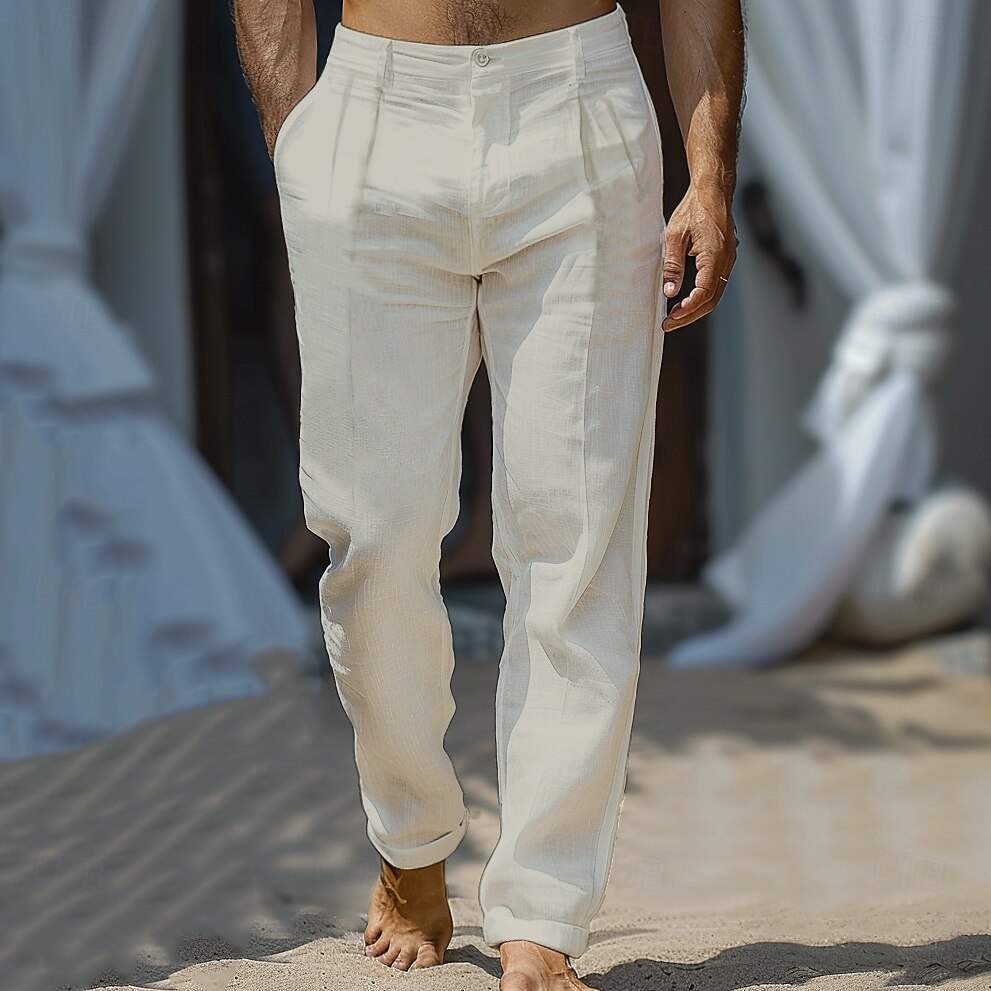 Linen Pants Trousers Summer Pants Front Pocket
