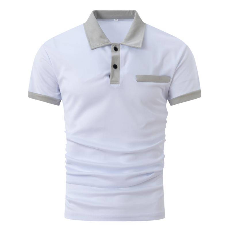 Bloc de couleur pour hommes Polo à manches courtes à manches décontractées