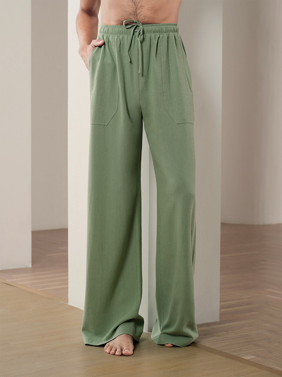Men's Linen Pants Trousers Baggy Beach Pants
