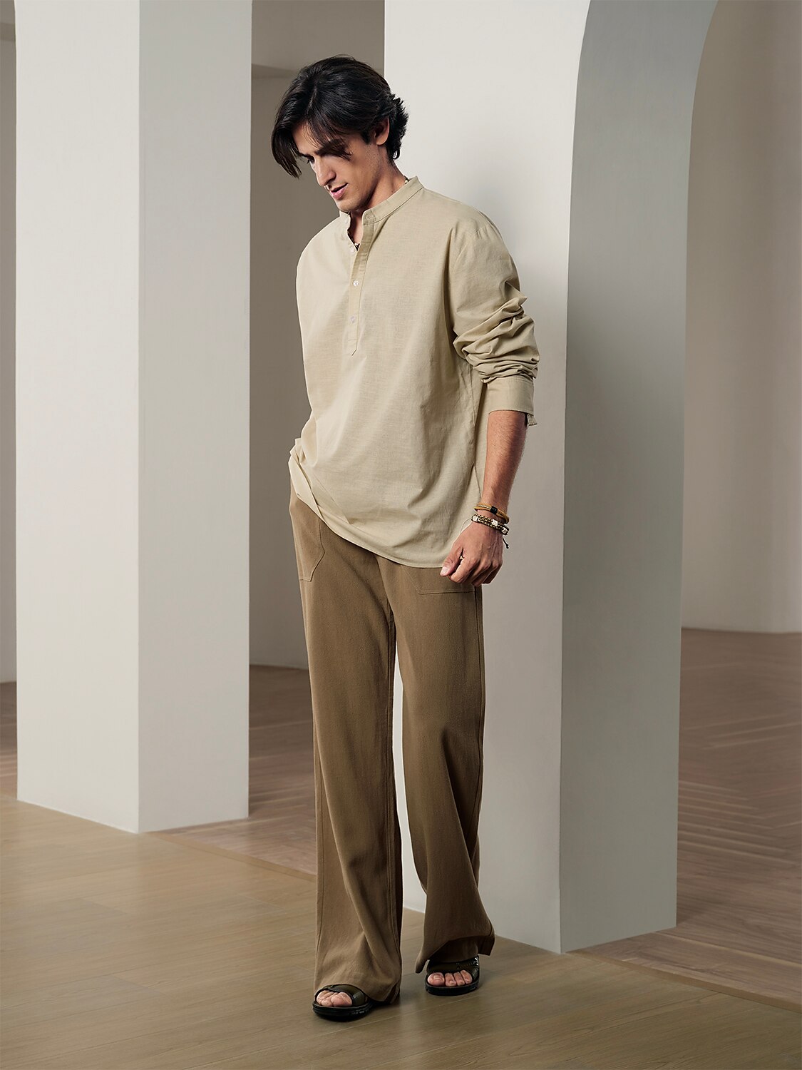 Men's Linen Pants Trousers Baggy Beach Pants