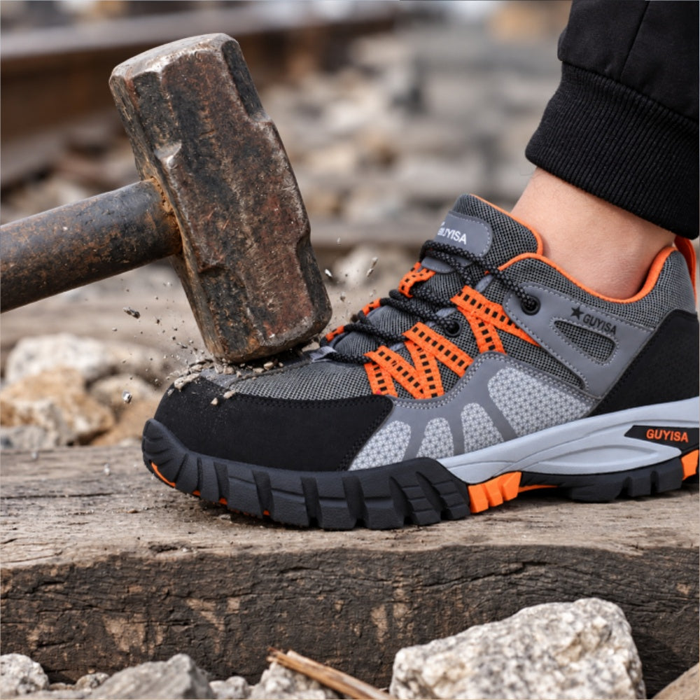 Men's Lightweight Safety Work Shoes with Impact-Resistant Toe
