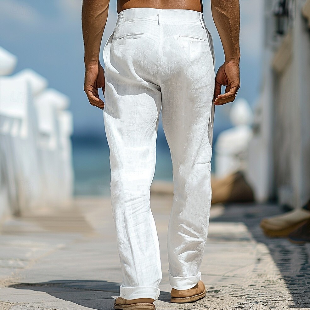 Linen Pants Trousers Summer Pants Front Pocket