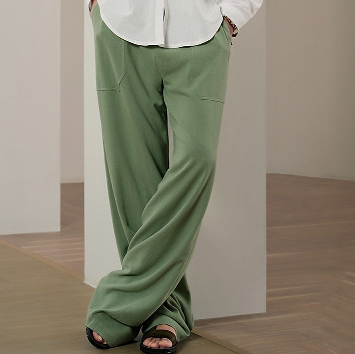 Men's Linen Pants Trousers Baggy Beach Pants