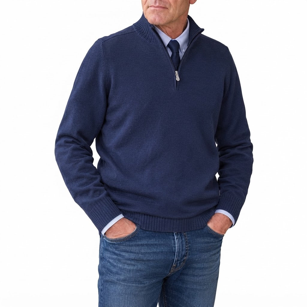 Men's Classic Quarter-Zip Knit Sweater