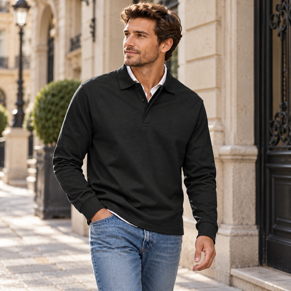 Men's Classic Long Sleeve Polo Shirt