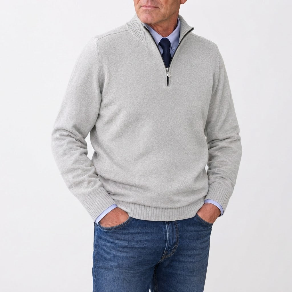 Men's Classic Quarter-Zip Knit Sweater