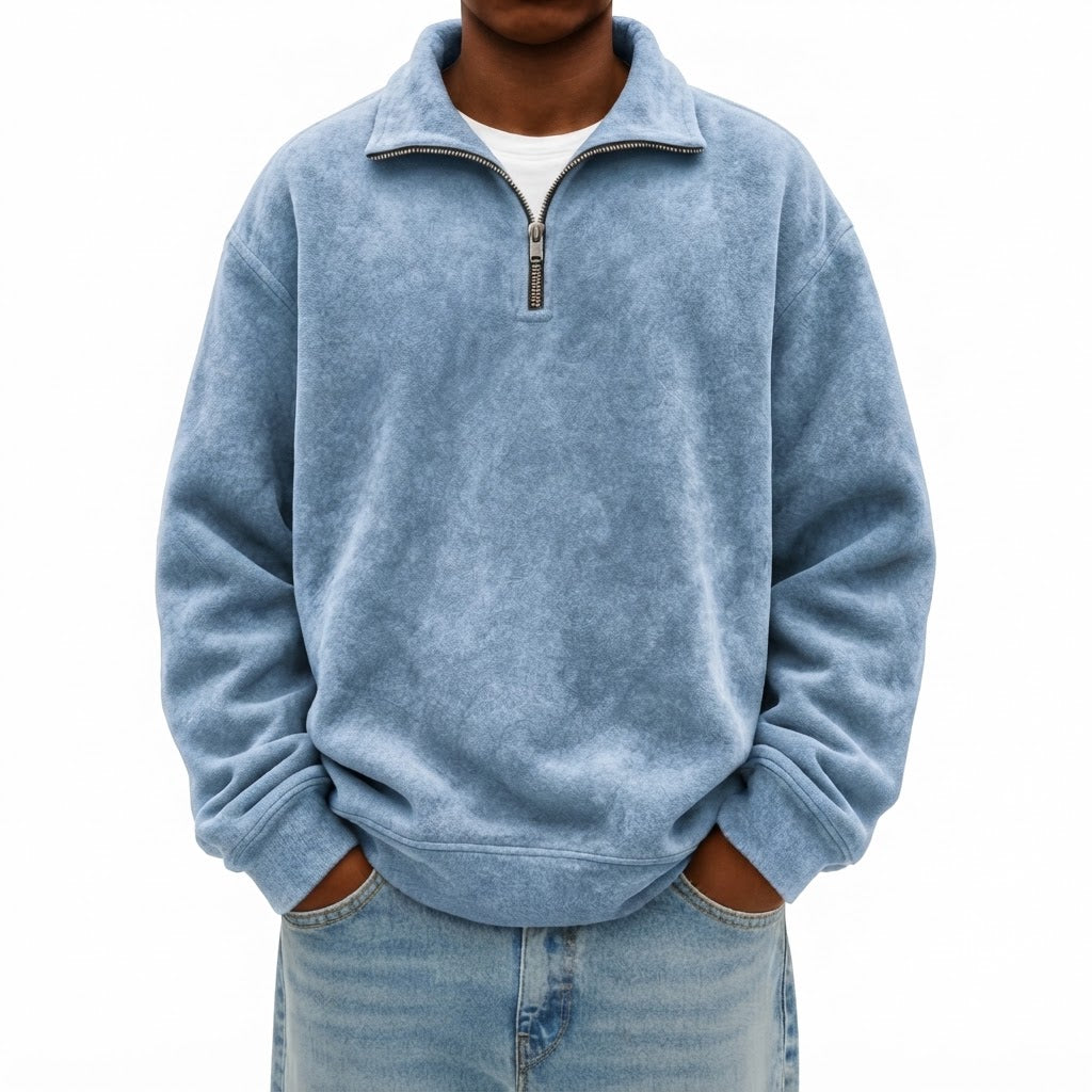 Men's Soft Fleece Quarter-Zip Pullover Sweatshirt