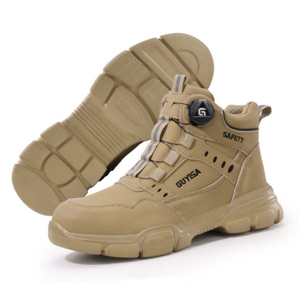 Men’s High-Top Safety Work Boots with Impact-Resistant Toe & Smart Dial