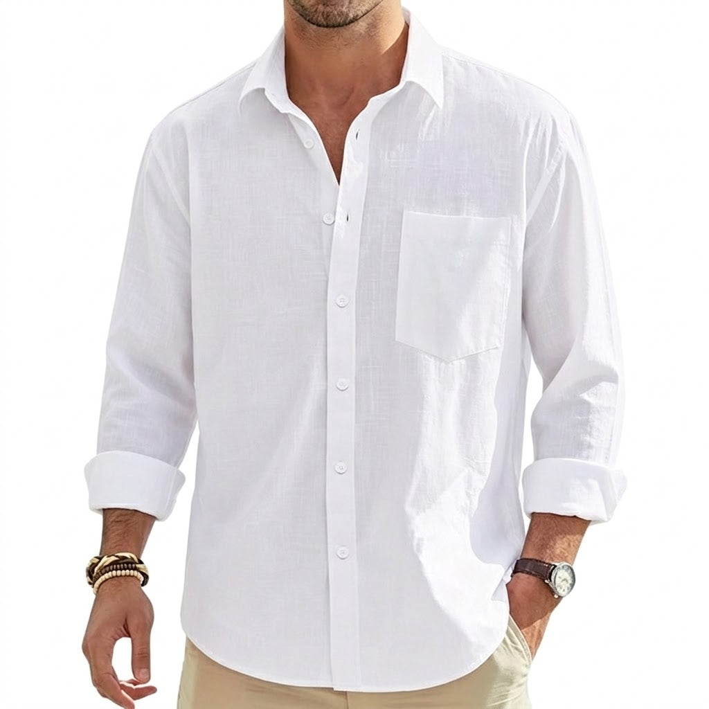 Men's Classic Cotton Linen Shirt