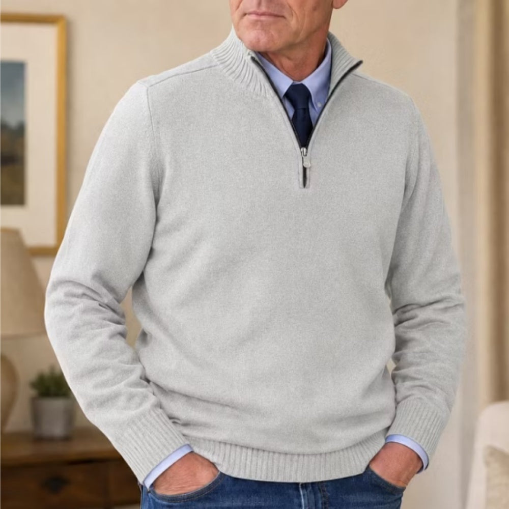 Men's Classic Quarter-Zip Knit Sweater