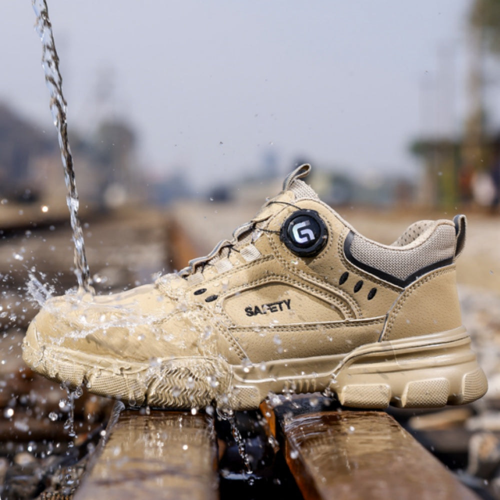 Men's lightweight khaki safety work shoes with smart dial closure - image 5