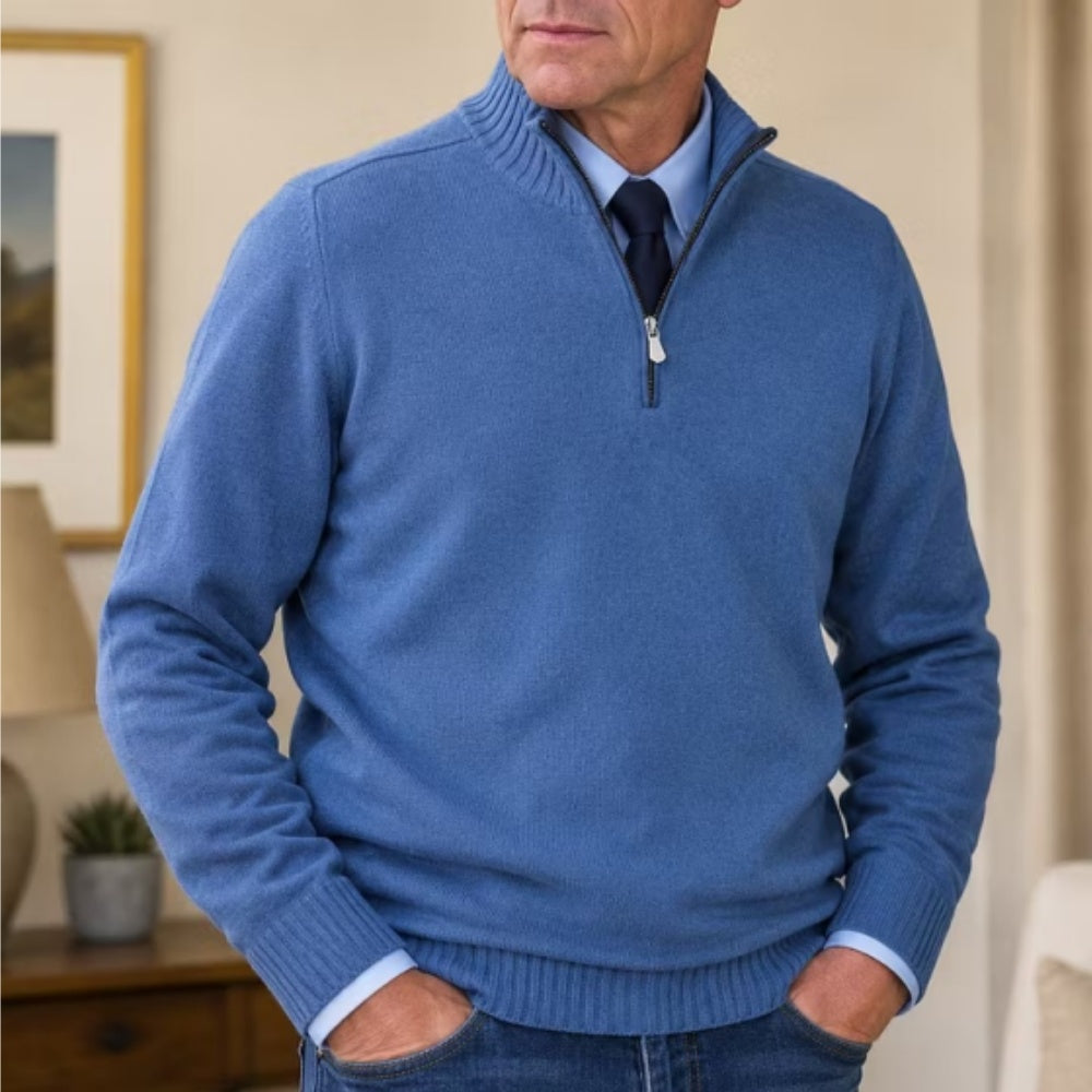 Men's Classic Quarter-Zip Knit Sweater