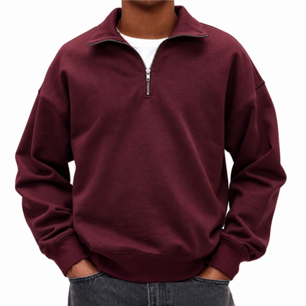 Men’s Casual Quarter-Zip Pullover Sweatshirt