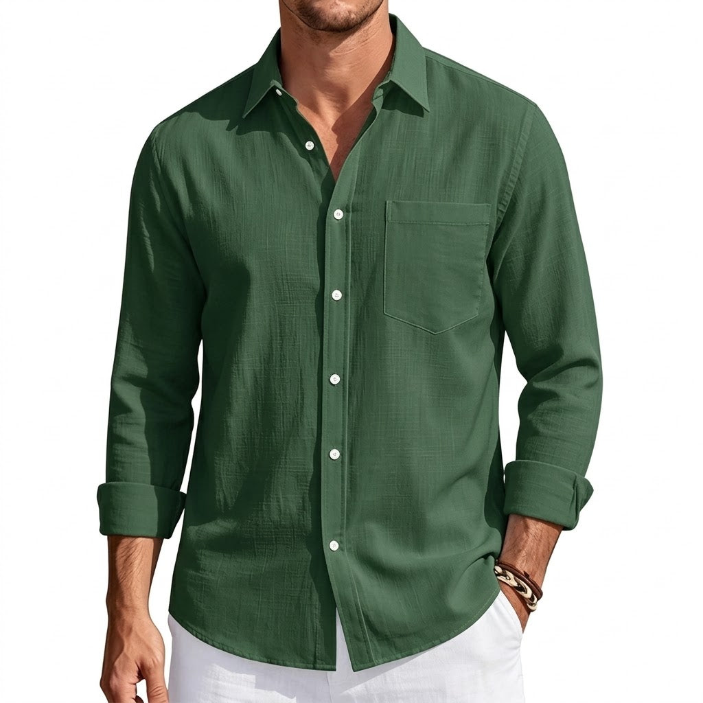 Men's Classic Cotton Linen Shirt