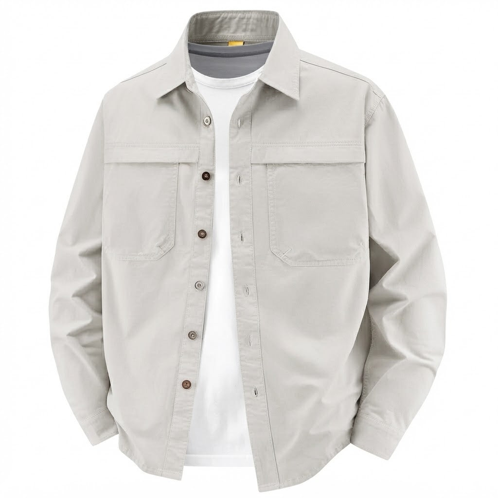 Men’s Washed Cotton Utility Shirt Jacket