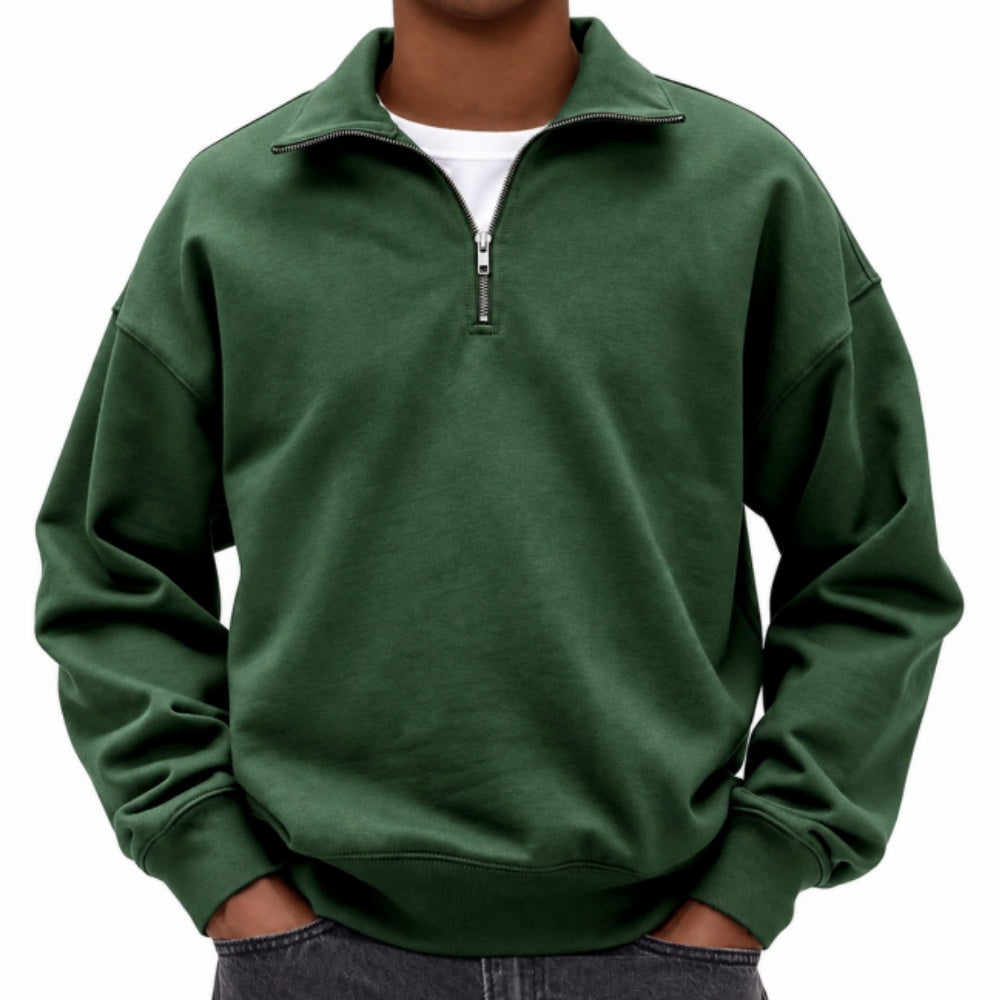 Men’s Casual Quarter-Zip Pullover Sweatshirt