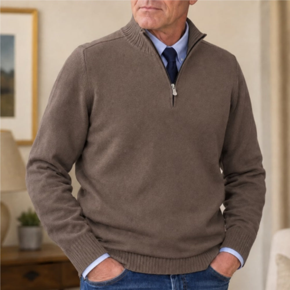 Men's Classic Quarter-Zip Knit Sweater