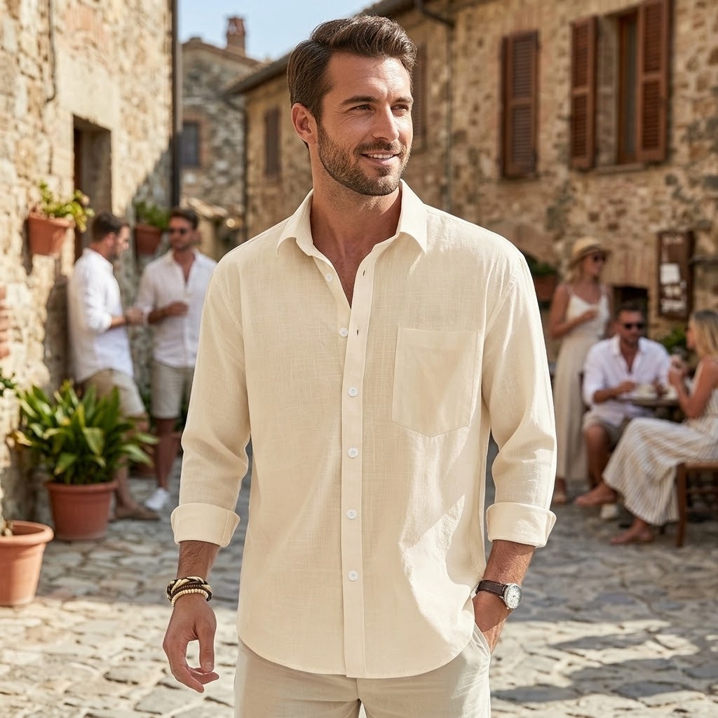 Men's Classic Cotton Linen Shirt