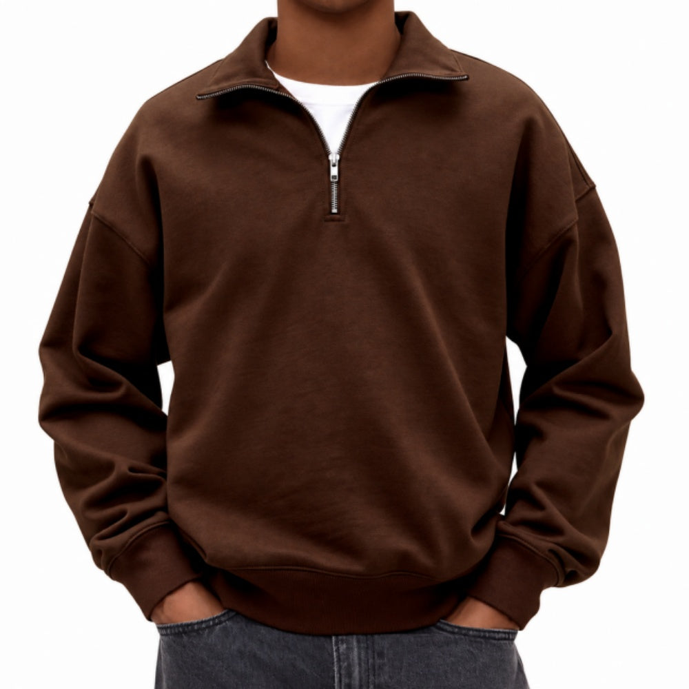 Men’s Casual Quarter-Zip Pullover Sweatshirt