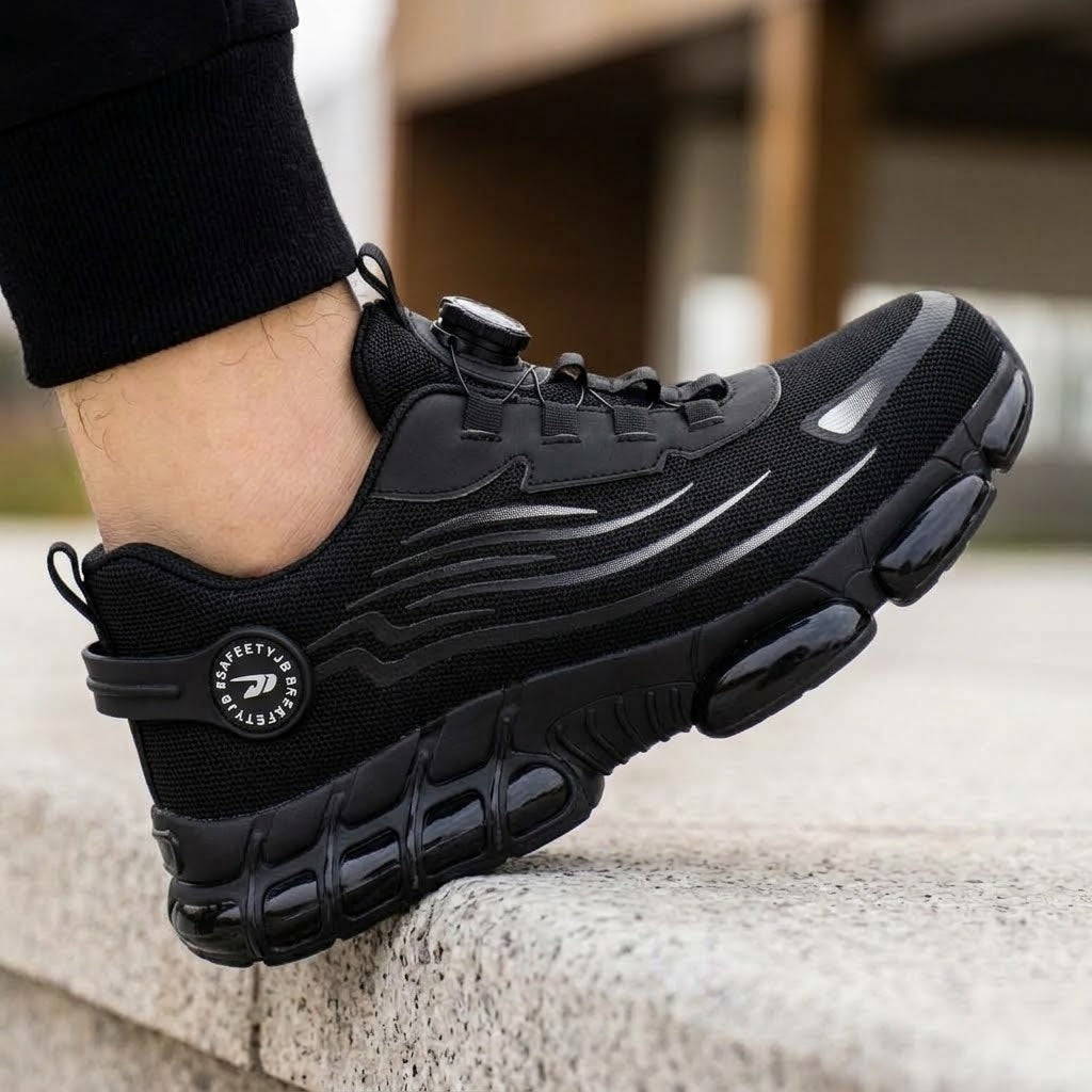 Men's Lightweight Safety Work Shoes with Impact-Resistant Toe