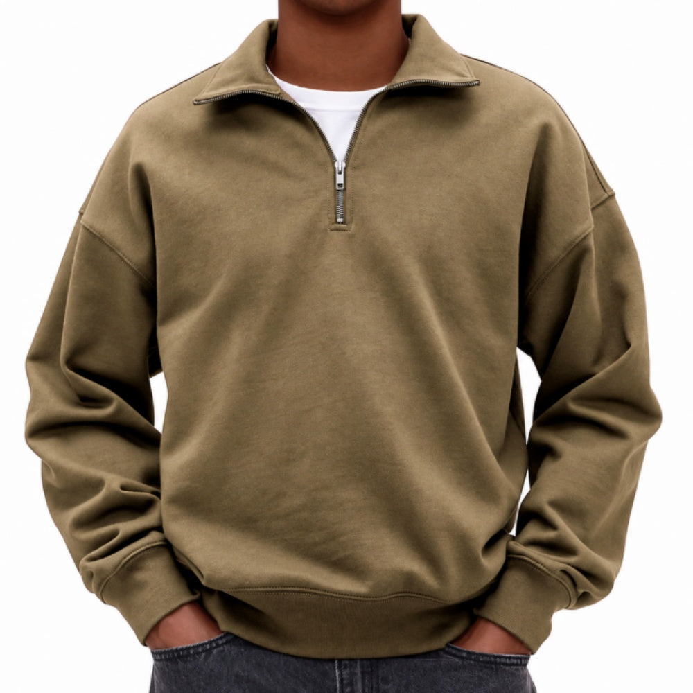 Men’s Casual Quarter-Zip Pullover Sweatshirt
