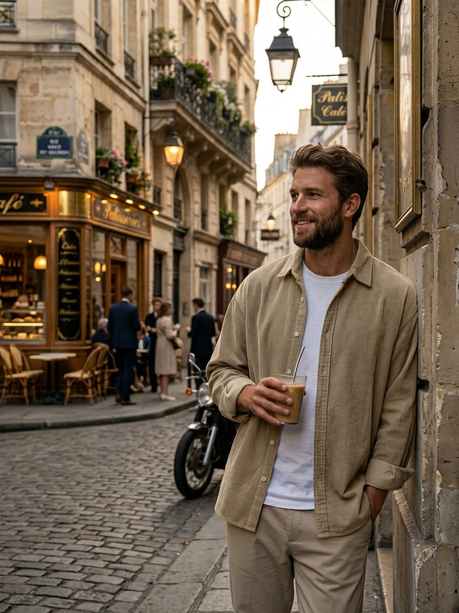 Men's Stylish Corduroy Urban Casual Daily Long-Sleeved Shirt