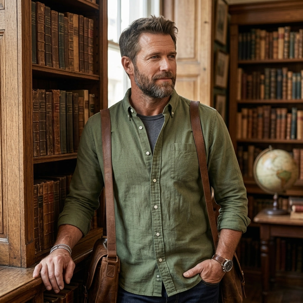 Men’s Classic Handmade Casual Button-Down Shirt