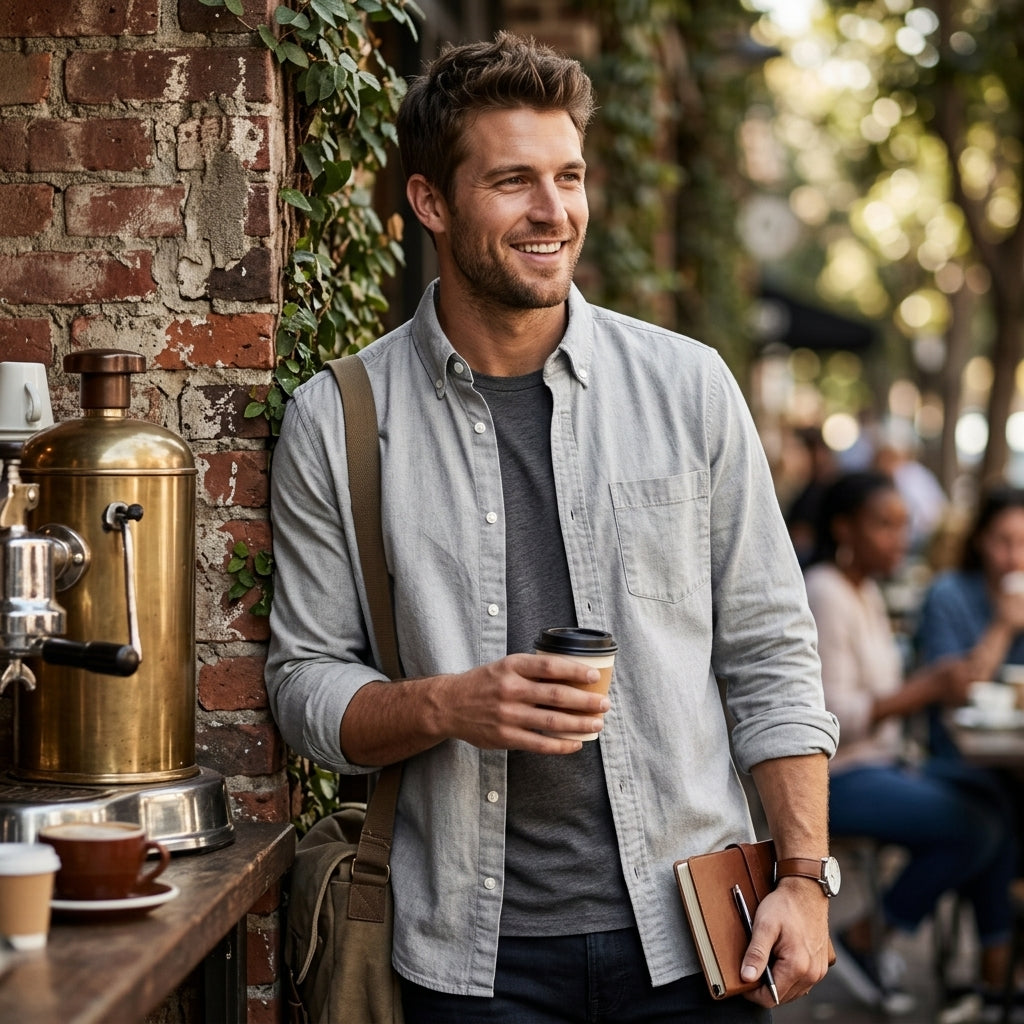Men’s Classic Handmade Casual Button-Down Shirt