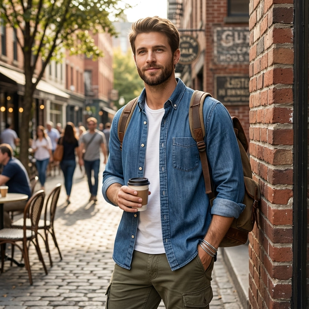 Men’s Classic Handmade Casual Button-Down Shirt