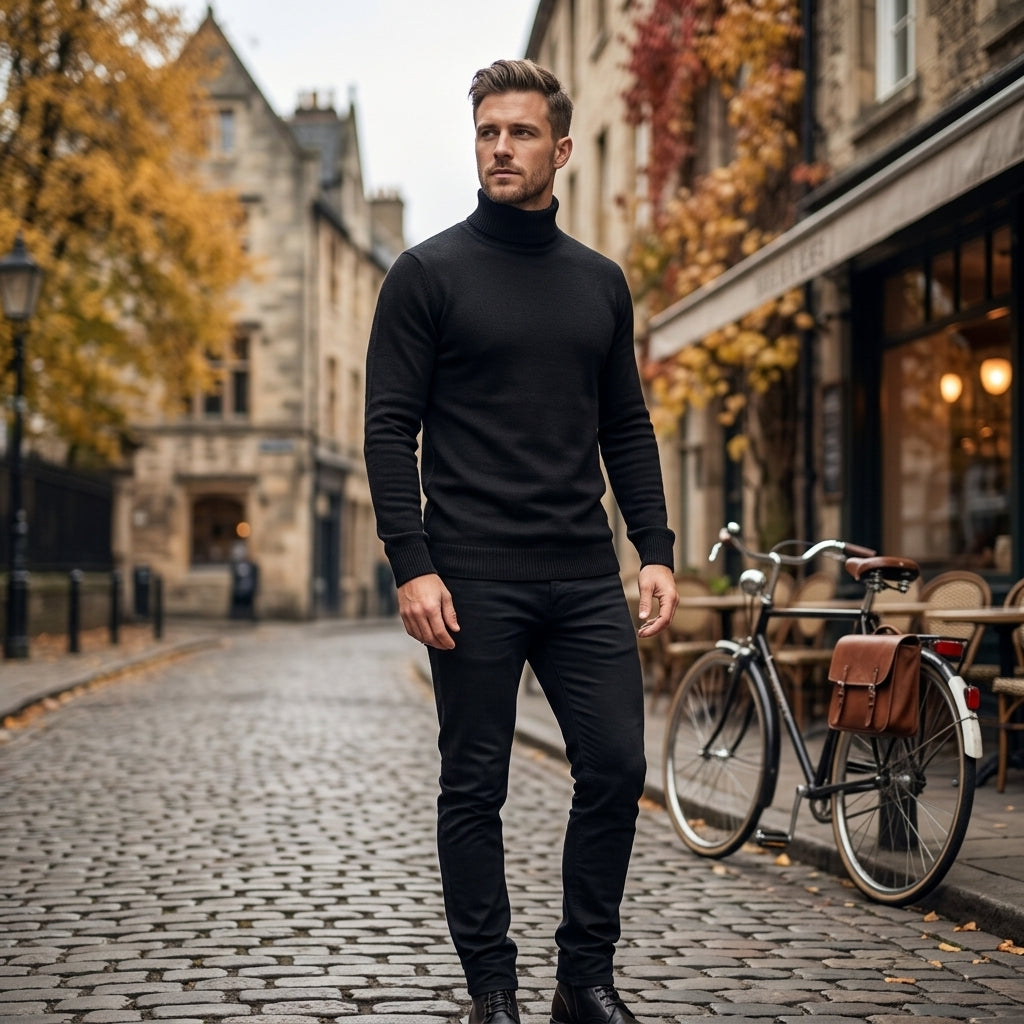 Men's Ribbed Turtleneck Sweater
