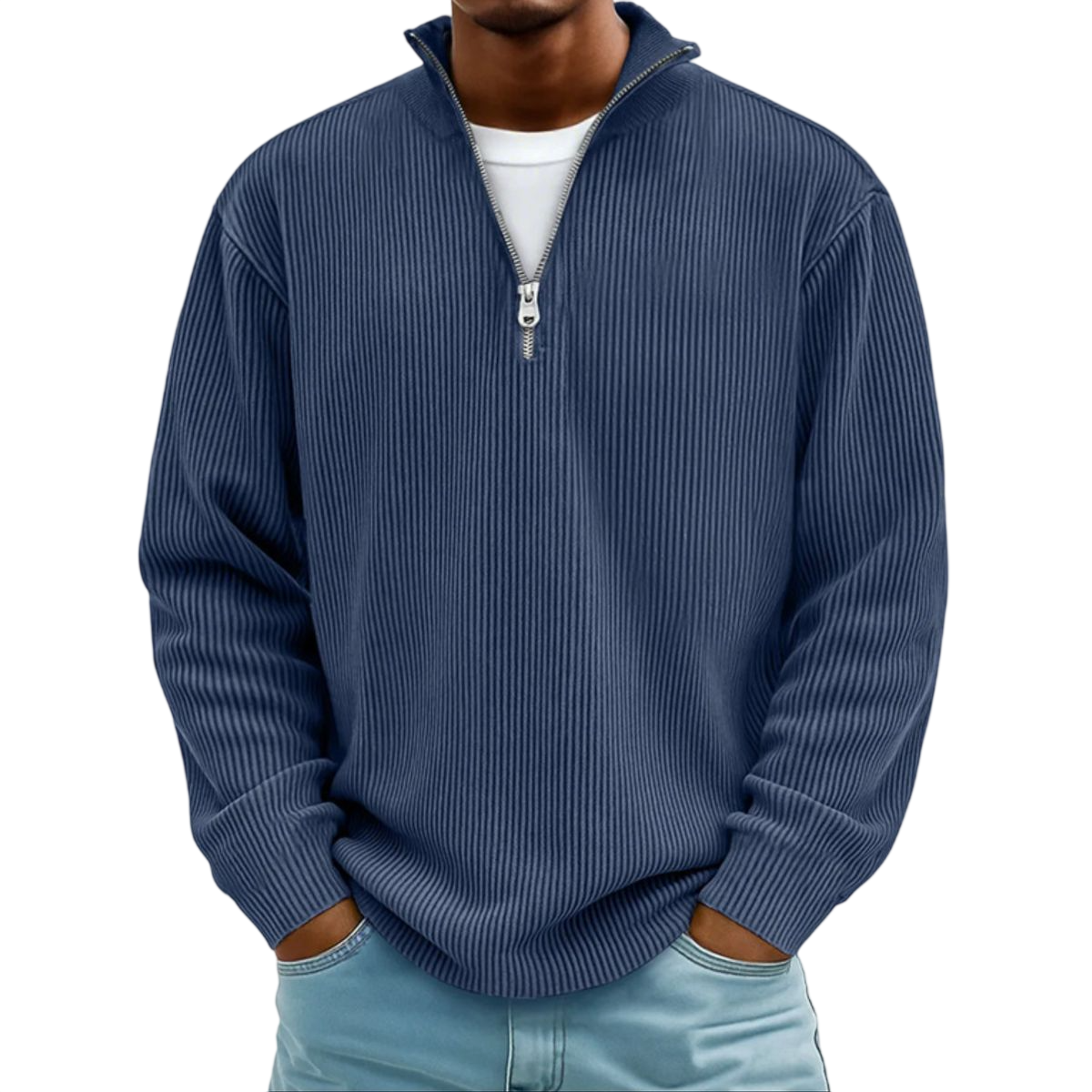 Men’s Corduroy Minimal Classic Quarter-Zip Pullover