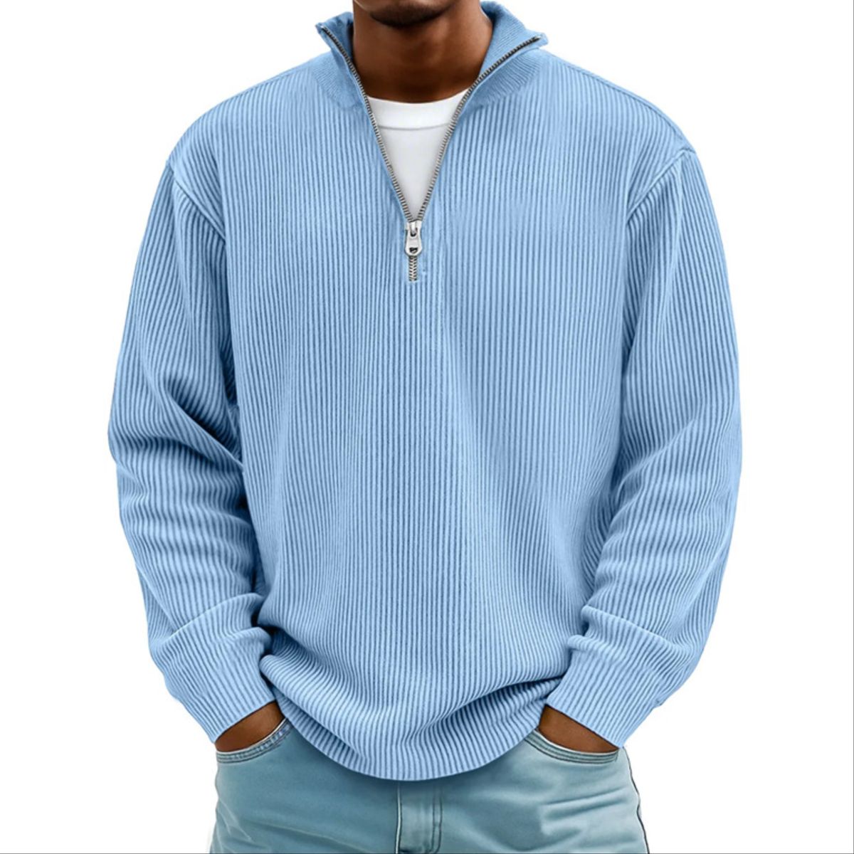Men’s Corduroy Minimal Classic Quarter-Zip Pullover
