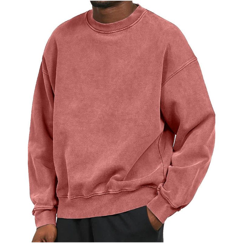 Men's Loose Fit Round Neck Drop Shoulder Sweatshirt