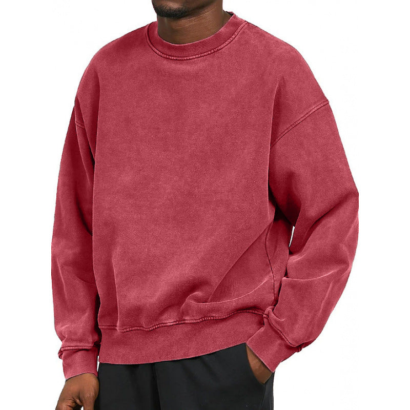 Men's Loose Fit Round Neck Drop Shoulder Sweatshirt