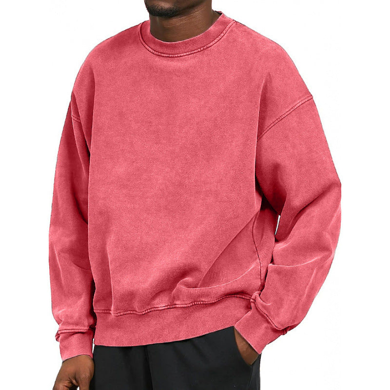 Men's Loose Fit Round Neck Drop Shoulder Sweatshirt
