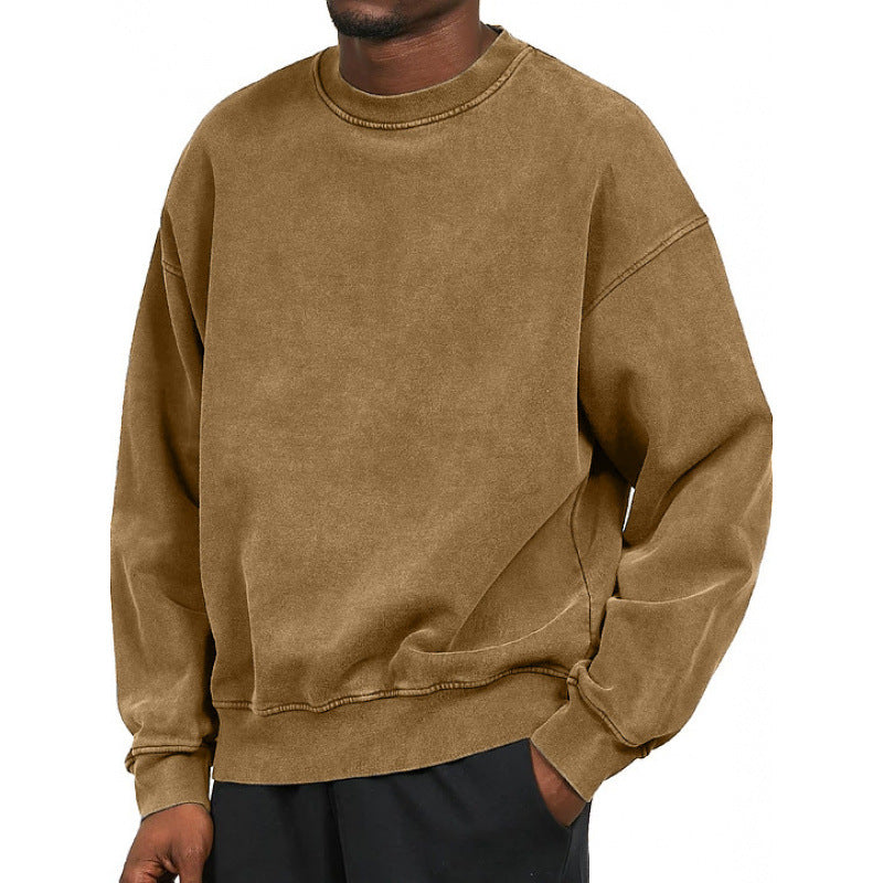 Men's Loose Fit Round Neck Drop Shoulder Sweatshirt