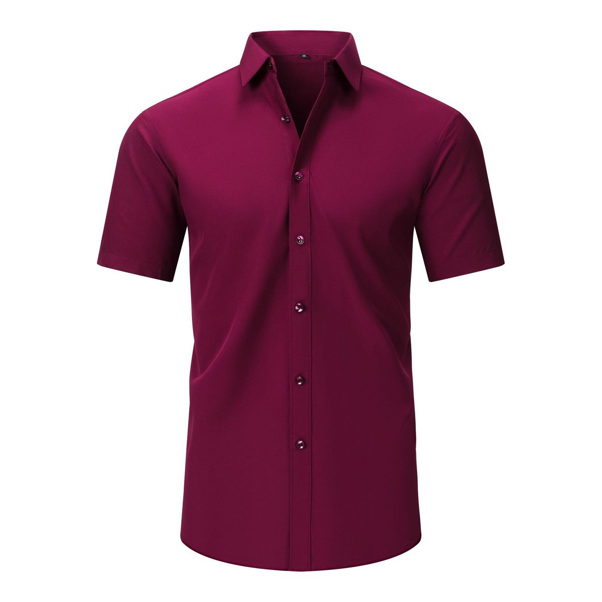 Maroon short-sleeve shirt on a white background