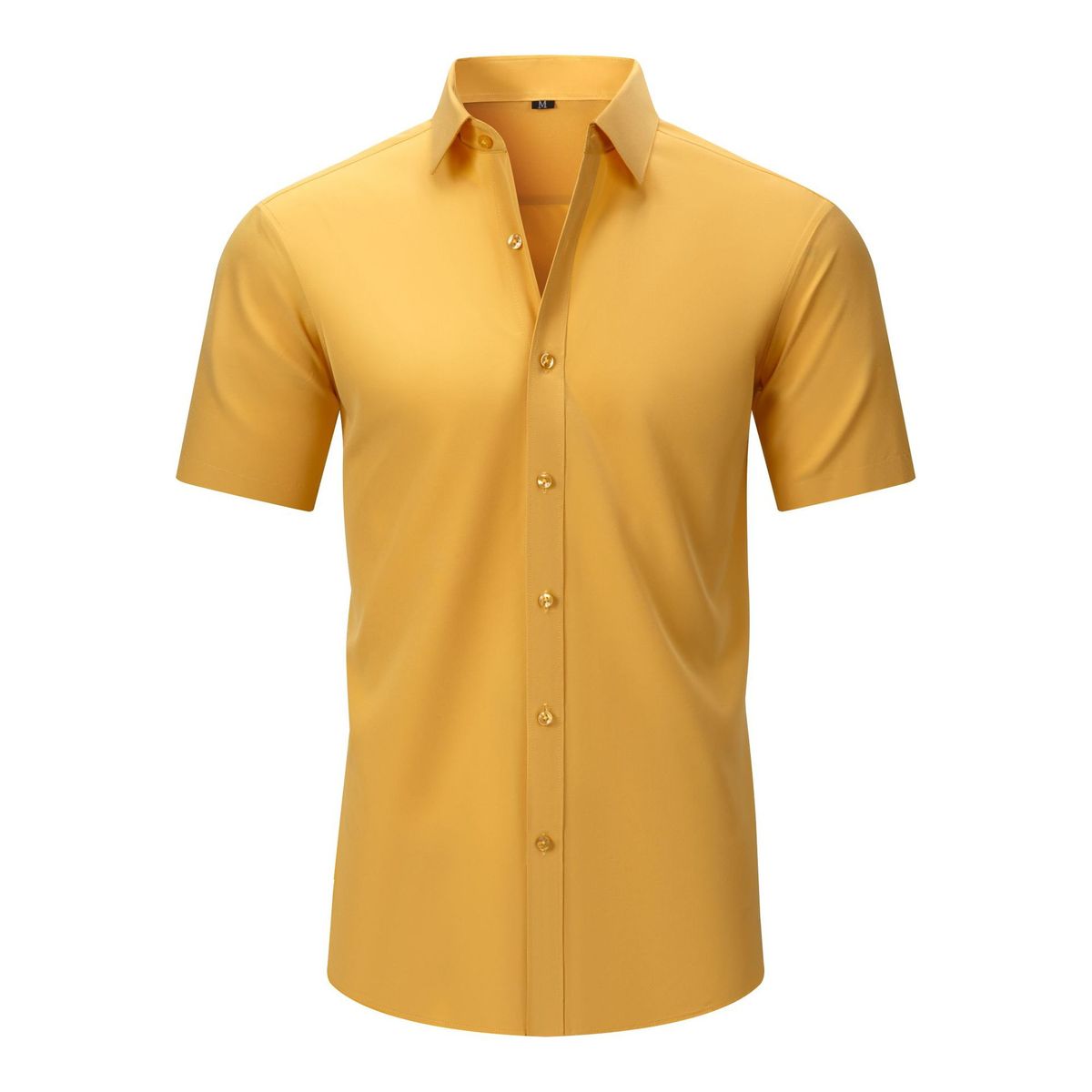 Yellow short-sleeve shirt on a white background