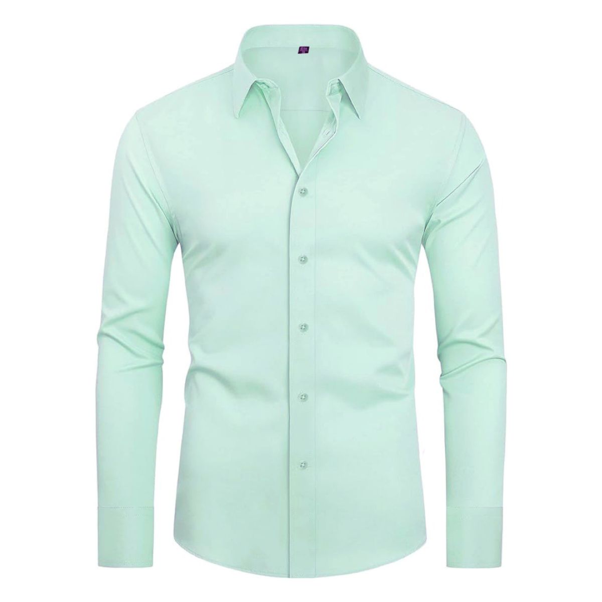 Light green shirt on a white background