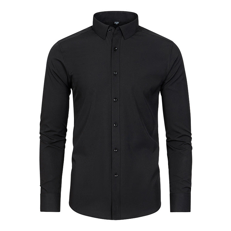 Black dress shirt on a white background