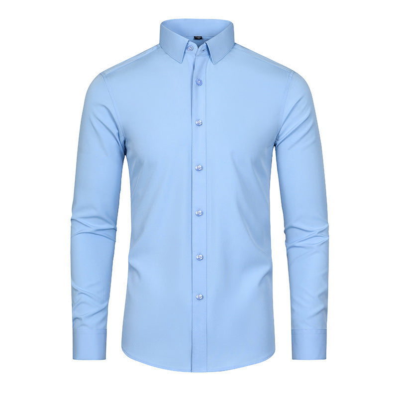 Light blue dress shirt on a white background