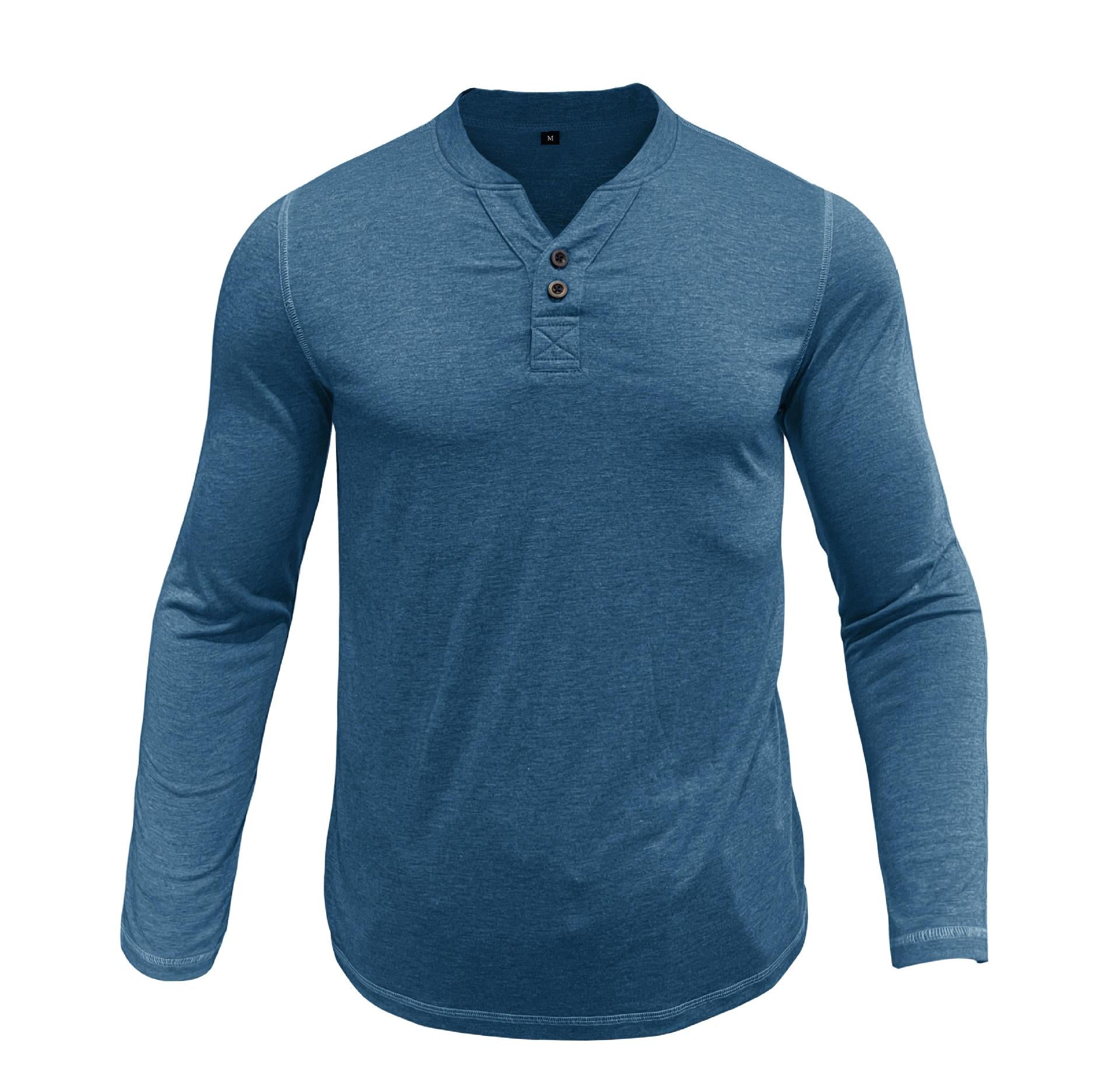 Chemise Henley Vintage à Patte de Boutons pour Homme