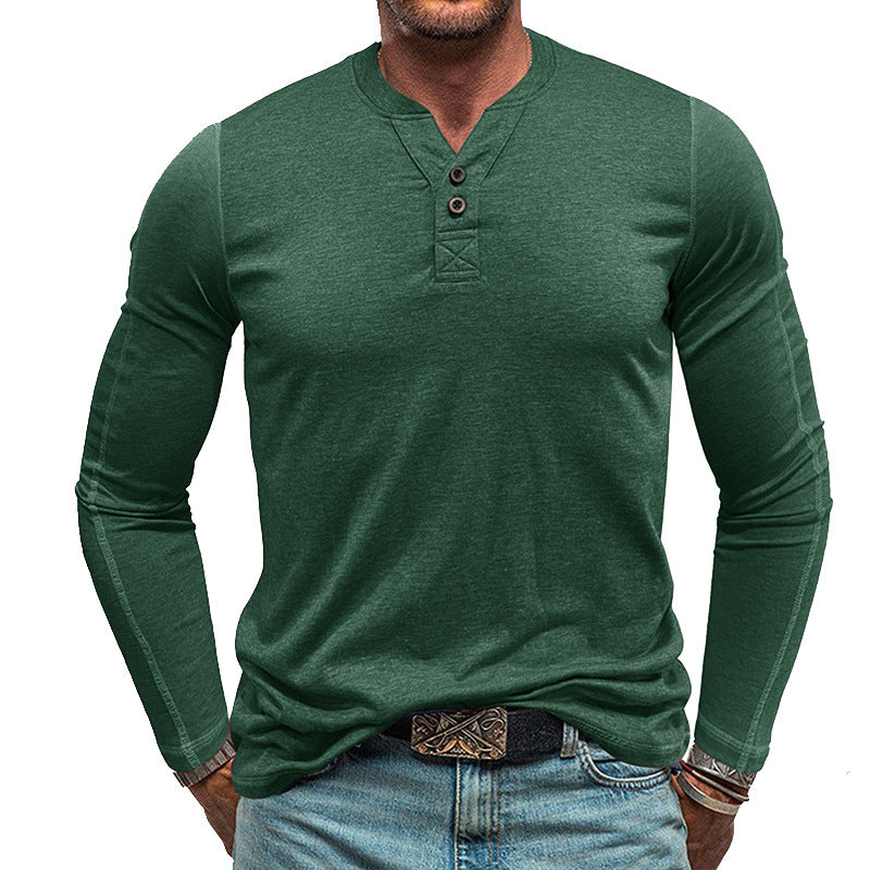Chemise Henley Vintage à Patte de Boutons pour Homme