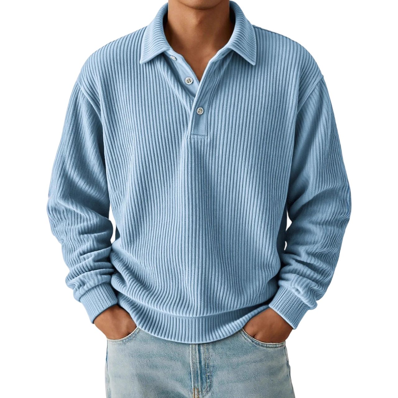 Men’s Vintage Corduroy Ribbed Polo Pullover