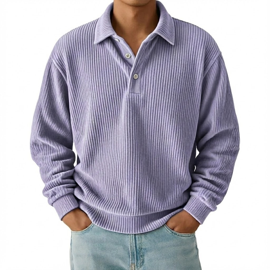 Men’s Vintage Corduroy Ribbed Polo Pullover